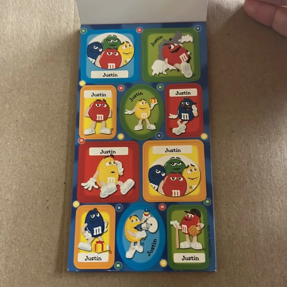 M & M personalize sticker book